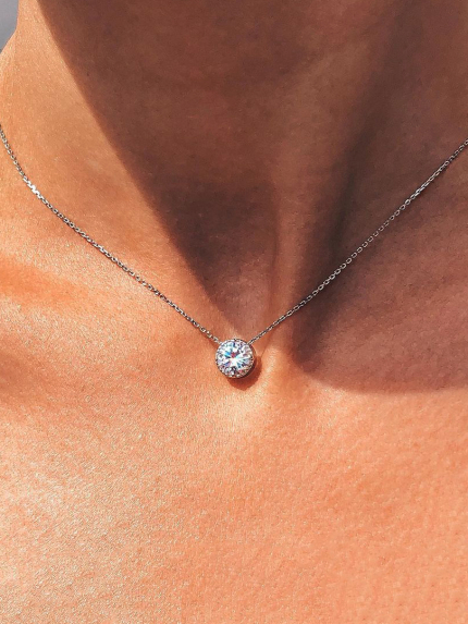 Кольє фіаніт Срібло 925° (родій) 86030