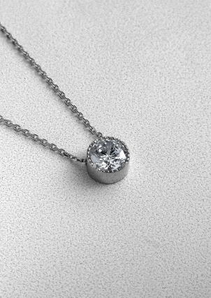 Кольє фіаніт Срібло 925° (родій) 86030