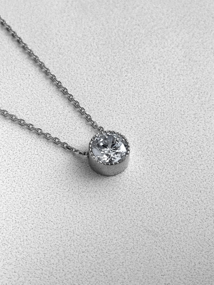 Кольє фіаніт Срібло 925° (родій) 86030