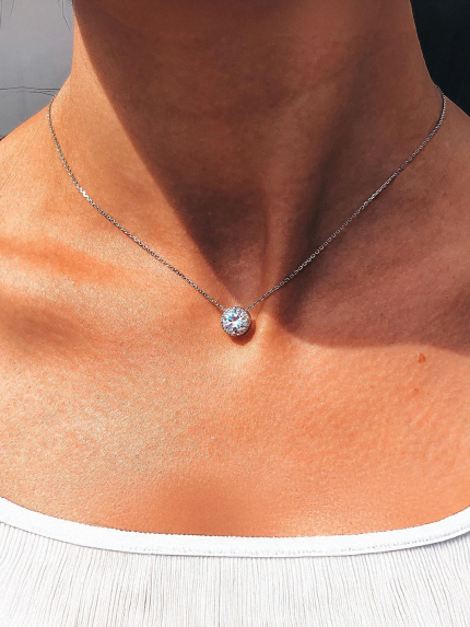 Кольє фіаніт Срібло 925° (родій) 86030