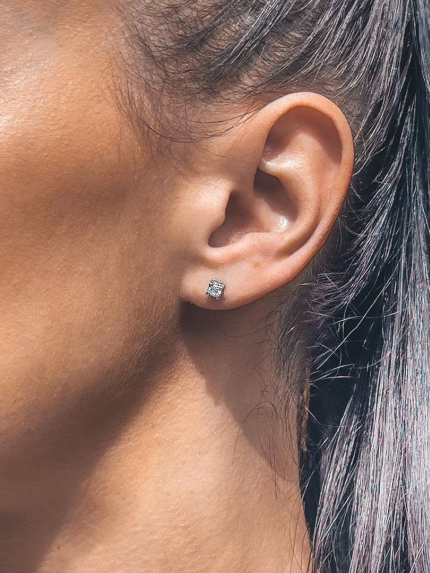 Cyanite earrings Silver 925° (rhodium) 72134