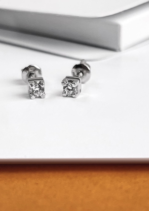 Сережки фіаніт Срібло 925° (родій) 72134