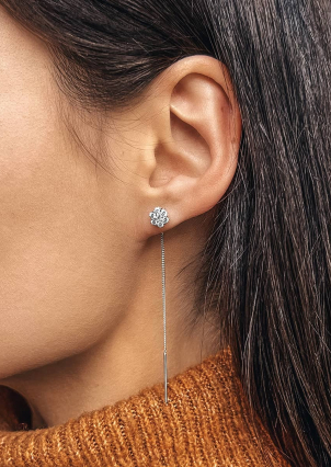 Сережки фіаніт Срібло 925° (родій) 82612