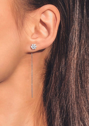 Сережки фіаніт Срібло 925° (родій) 82612