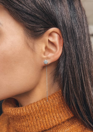 Сережки фіаніт Срібло 925° (родій) 82612