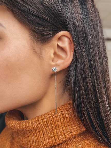 Сережки фіаніт Срібло 925° (родій) 82612