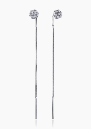 Сережки фіаніт Срібло 925° (родій) 82612