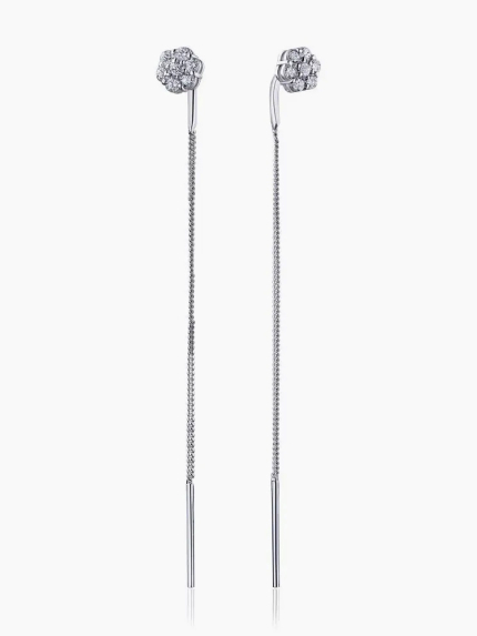 Сережки фіаніт Срібло 925° (родій) 82612