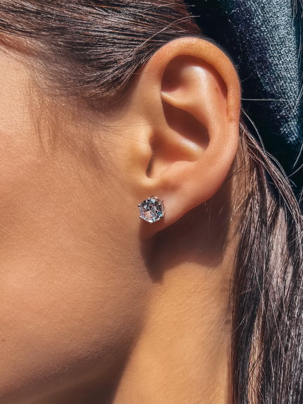 Сережки фіаніт Срібло 925° (родій) 72300