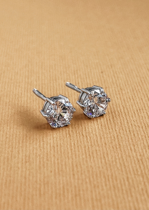 Сережки фіаніт Срібло 925° (родій) 72300