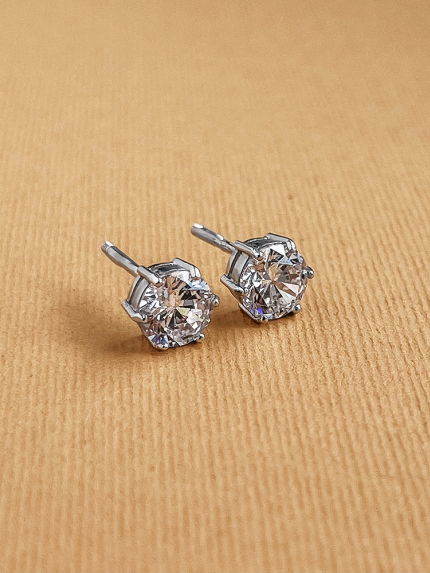 Сережки фіаніт Срібло 925° (родій) 72300