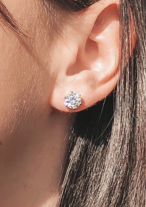 Сережки фіаніт Срібло 925° (родій) 72300