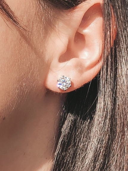 Сережки фіаніт Срібло 925° (родій) 72300