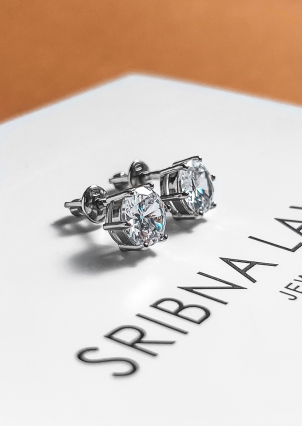 Сережки фіаніт Срібло 925° (родій) 72300