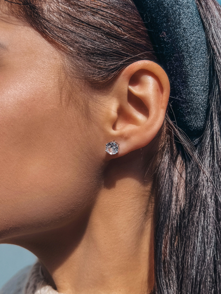 Сережки фіаніт Срібло 925° (родій) 72300