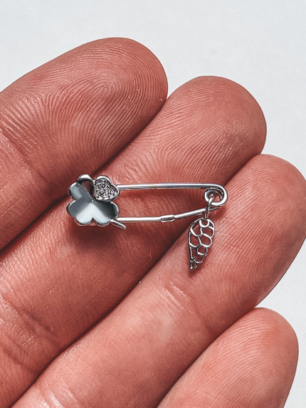 Булавка фіаніт Срібло 925° (родій) бр2ф/034