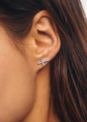 Сережки фіаніт Срібло 925° (родій) с2ф/1002