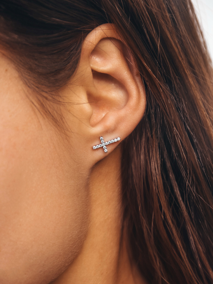 Kolczyki cyjanitowe Srebro 925° (rod) s2f/1002