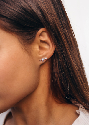 Сережки фіаніт Срібло 925° (родій) с2ф/1002