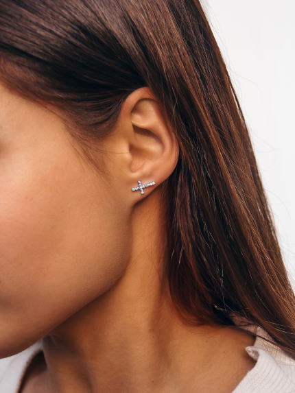 Kolczyki cyjanitowe Srebro 925° (rod) s2f/1002