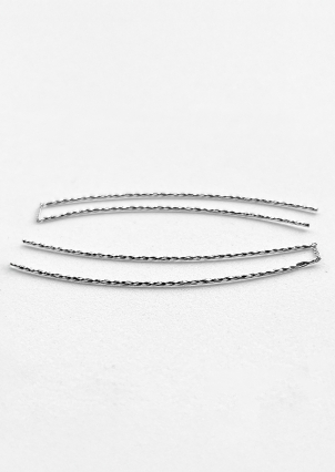 Сережки без вставок Срібло 925° (родій) с2/2005