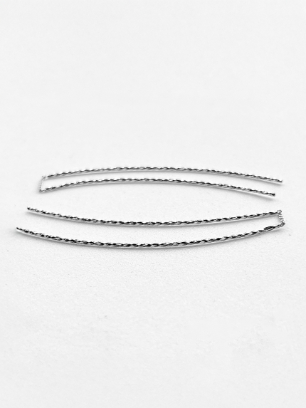 Сережки без вставок Срібло 925° (родій) с2/2005