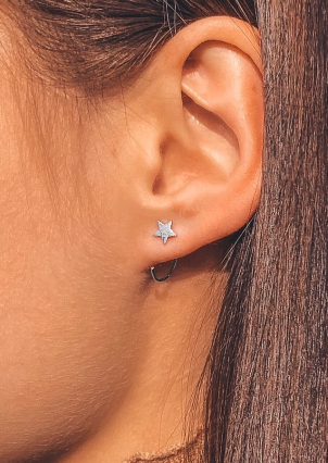 Сережки без вставок Срібло 925° (родій) с2/1085