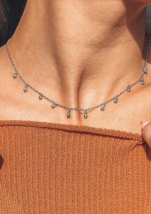 Кольє без вставок Срібло 925° (родій) 117333