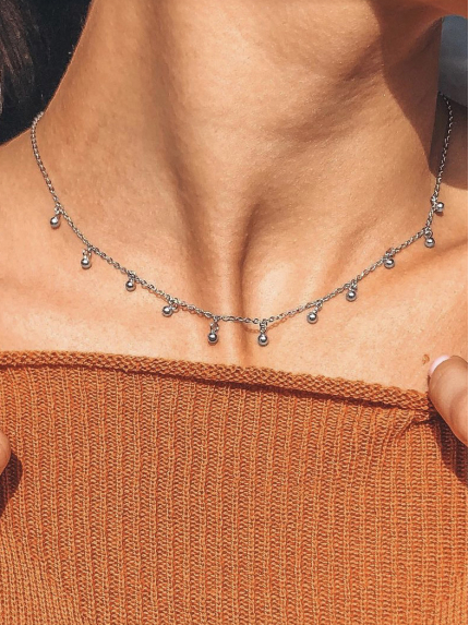 Кольє без вставок Срібло 925° (родій) 117333