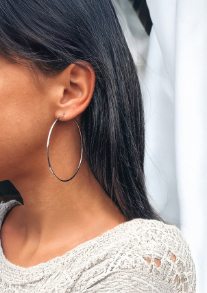 Сережки без вставок Срібло 925° (родій) 1-5001.02