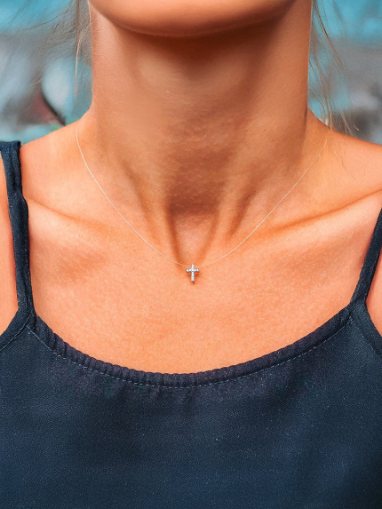 Кольє фіаніт Срібло 925° (родій) кл2ф/1054