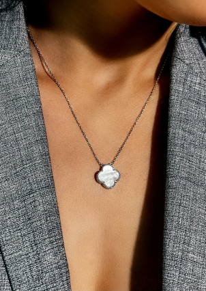 Кольє перламутр Срібло 925° (родій) клк2п/1024