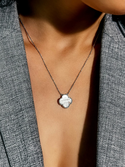 Кольє перламутр Срібло 925° (родій) клк2п/1024