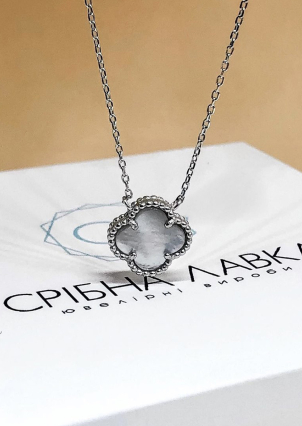 Кольє перламутр Срібло 925° (родій) клк2п/1024