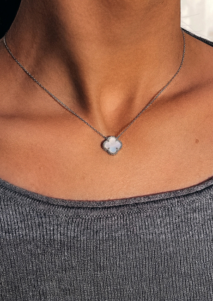 Кольє перламутр Срібло 925° (родій) клк2п/1024