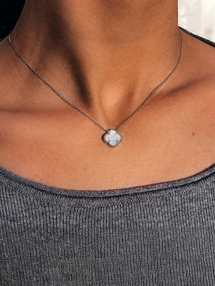 Кольє перламутр Срібло 925° (родій) клк2п/1024