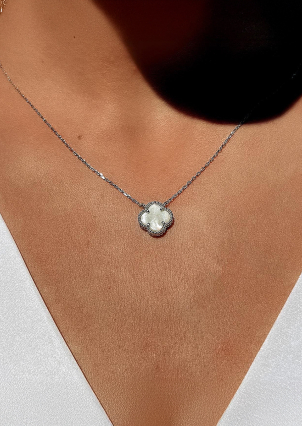 Кольє перламутр Срібло 925° (родій) клк2п/1024