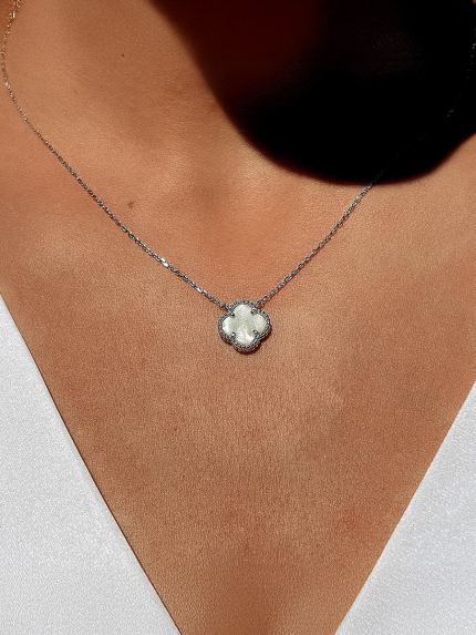 Кольє перламутр Срібло 925° (родій) клк2п/1024