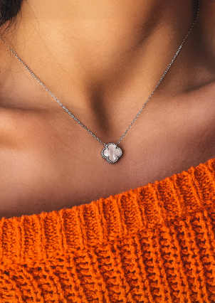 Кольє перламутр Срібло 925° (родій) клк2п/1024