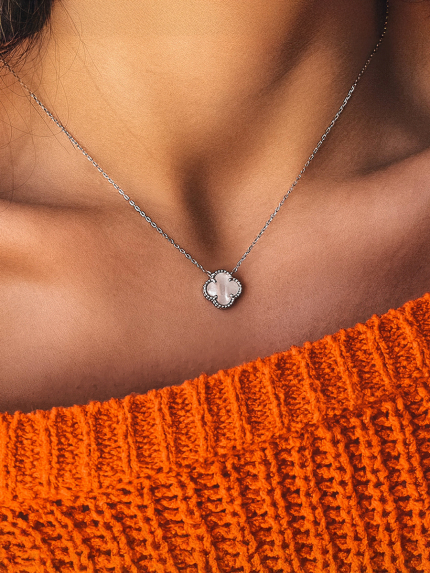 Кольє перламутр Срібло 925° (родій) клк2п/1024