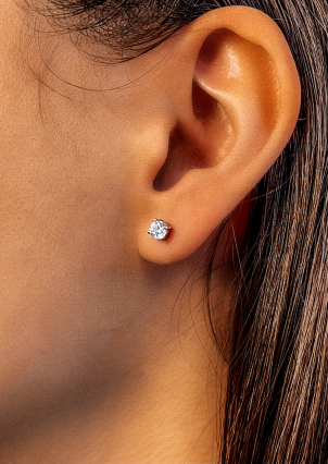 Сережки фіаніт Срібло 925° (родій) 40006