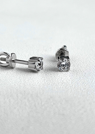 Сережки фіаніт Срібло 925° (родій) 40006