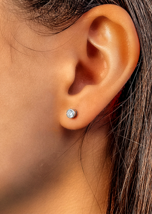 Сережки фіаніт Срібло 925° (родій) 40016