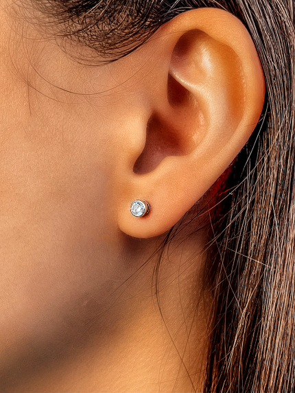 Сережки фіаніт Срібло 925° (родій) 40016