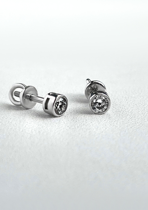 Сережки фіаніт Срібло 925° (родій) 40016