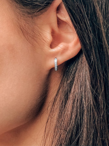 Сережки фіаніт Срібло 925° (родій) 20150