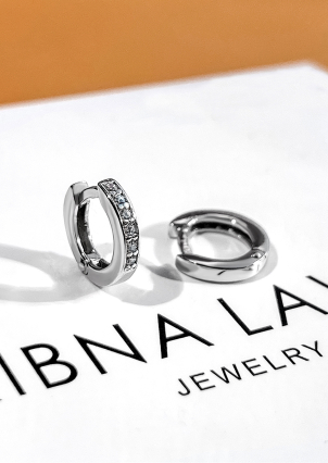 Сережки фіаніт Срібло 925° (родій) 20150