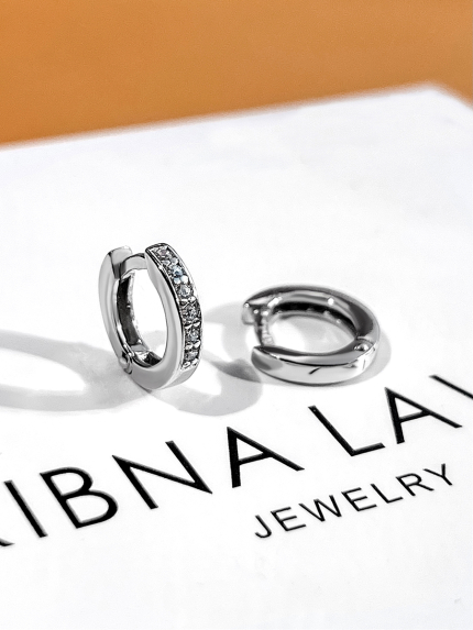 Сережки фіаніт Срібло 925° (родій) 20150