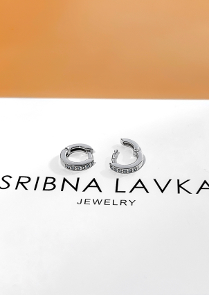 Сережки фіаніт Срібло 925° (родій) 20150