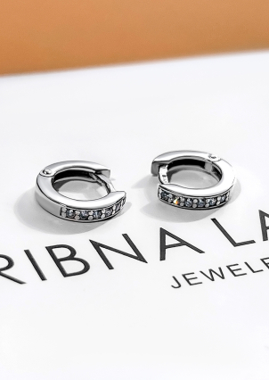 Сережки фіаніт Срібло 925° (родій) 20150